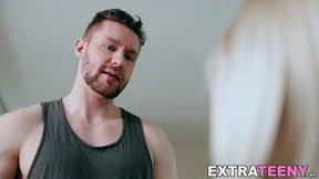 Tiny Blonde Tease Gets Facial After Sucking Large Cock&#x1F32D;