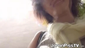 Naughty&#x1F608; Asian schoolgirl urinates openly