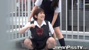 Wild Japanese Teen Pisses Roughly In Public With Her Shaggy Vagina✌
