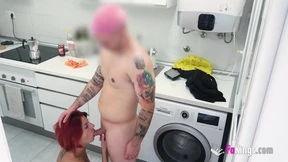 Horny&#x1F975; Redhead MILF Albaan Sucks Son's Buddy In Front Of Us