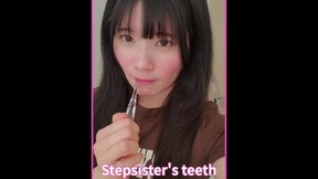 Stepsister's teeth brushing video Stepsister's teeth brushing video