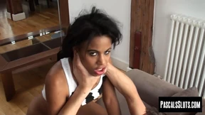 Naughty Ebony amateur has her tight pussy destroyed by horny Pascal White