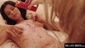 Watch this lesbian beauty eat her girlfriend's pussy voraciously