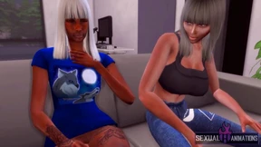 My Stepsister Never Lets me Watch TV, She Prefers to Lick my Pussy - Sexual Hot Animations