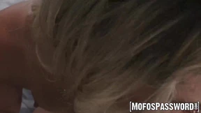 Fit blonde Kelsey Kane bends over to have her perfect ass demolished