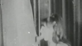 Retro babe's big dick blowjob before hairy pussy smashing