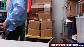 Teen bimbo punished roughly in the detectives office for shoplifting