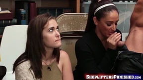 Teen shoplifting suspects fuck a dirty pig for their freedom