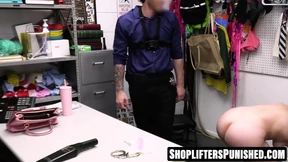 Aria Banks' dildo play for security officer after theft
