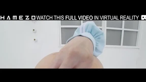Naughty Asian teen Kanna Sakura uses a sex toy in VR 