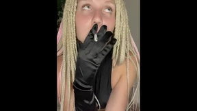 Sexy dominatrix seductively sucks dick🍆 while donning studded leather gloves Sexy dominatrix seductively sucks dick🍆 while donning studded leather gloves