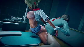 Hot nurse gets poked by stud physician on filthy clinic floor