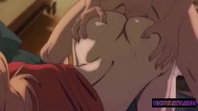 Blonde babes get creampie sex with subtitles in this sick hentai flick