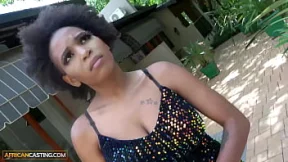 Seductive Black Beauty Gets Hammered by White Bull in Casting Couch XXX