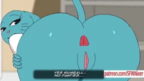 Mom gets brutally fucked by gigantic gumball-hung dude in raunchy anime 60FPS orgy madness