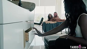 Black chick's ex finding a new girl in bed on top of her old stuff