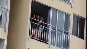 Neighborhood broad gets turned on and gets off in public