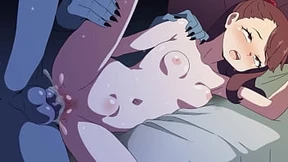 Little Brunette Maiden Explores Her First Time with Giant - PARODY
