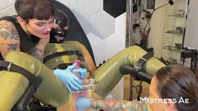 Rubber gimp's nasty CBT session with Madame Li Ying's double-silicone sounds and crushing bliss Rubber gimp's nasty CBT session with Madame Li Ying's double-silicone sounds and crushing bliss