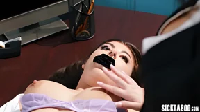 Teen girl Gal Ritchie gets ravaged by senior teacher's massive breasts