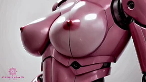 Fellatio&#x1F61C;-filled frenzy on a pink sex robot's pulsing prostate