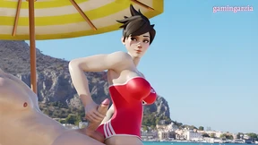 Twink gets hard cock&#x1F32D; sucked in skimpy swimsuit