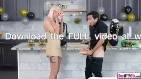 Freshly baked teen gets pounded by creepy bro at the after-party bash