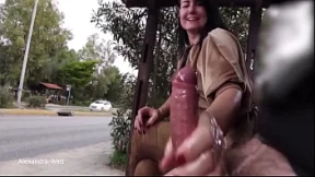 Steamy Alexandra Wets Herself Getting A Public Handjob, Finishing With A Powerful Cough