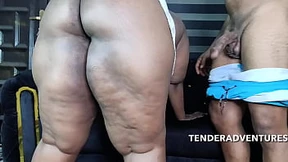Black Throes: Big Dick&#x1F346; Devours Big booty on Couch Passionately