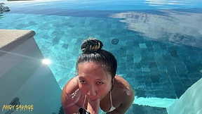 Costa Rican Hotwife Getting Pounded by Stranger at Infinite Pool