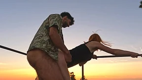 Redhead Beauty's Lusty View Prompted His Quick Release!