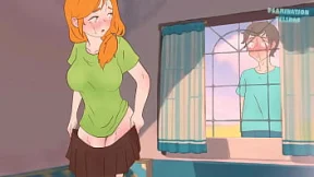 Steve Catches Alex's Bare Pussy✌ as She Strips for a Sexy Minecraft Hentai Cartoon Parody, 2025