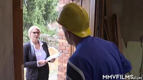 Raunchy Blonde Gets Hot Shop Fucker's Facial