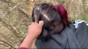 Public&#x809B;&#x4EA4;: Emo Slutt Gets Banged On Tree Stump