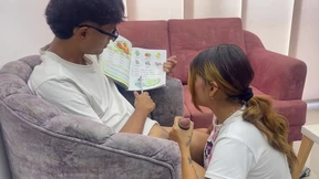 My Horny&#x1F975; Stepsis Does Homework While I Lactate On Her Breasts