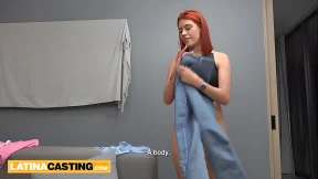 Scorching Colombian Redhead Teen Slobbers Deep In Lingerie Audition