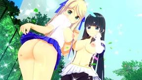 Katsuragi's Throat Ripped Open by Ikaruga's Dirty Dyke Action
