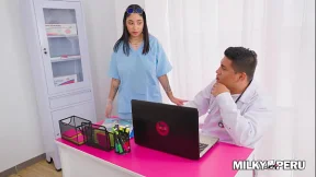 Nurse Gobbles Patient's Entire Load On Her Massive Bosoms