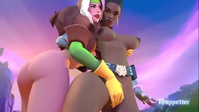 Rogue Seduces Shuri in Fortnite: 3D-animation