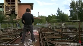 Blonde rough fucked in public Blonde rough fucked in public