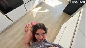  Busty Luna - Got So Horny&#x1F975;, Fucked in the Kitchen!