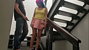 Quickie on the stairs, barely escaped! Quickie on the stairs, barely escaped!