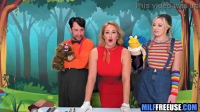 Blonde MILF & teen free used on Sesame Street movie set