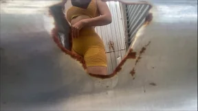 Looking through the hole in the public changing room