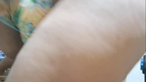 Camera catches busty neighbor having a big squirt