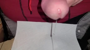 Teasing my tied up dick, making myself drip and cum