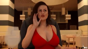 Hot wife sucks off her husband's new boss during a meeting