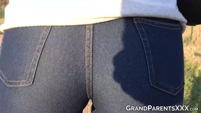 Teenage babe learns how to suck dick from granny