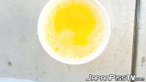 Kinky chick from Japan keeps track of how much she can pee