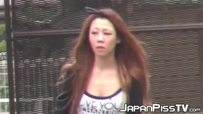 Japanese women are afraid they will be caught while pissing
